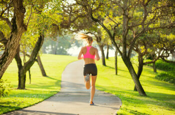 woman running in park