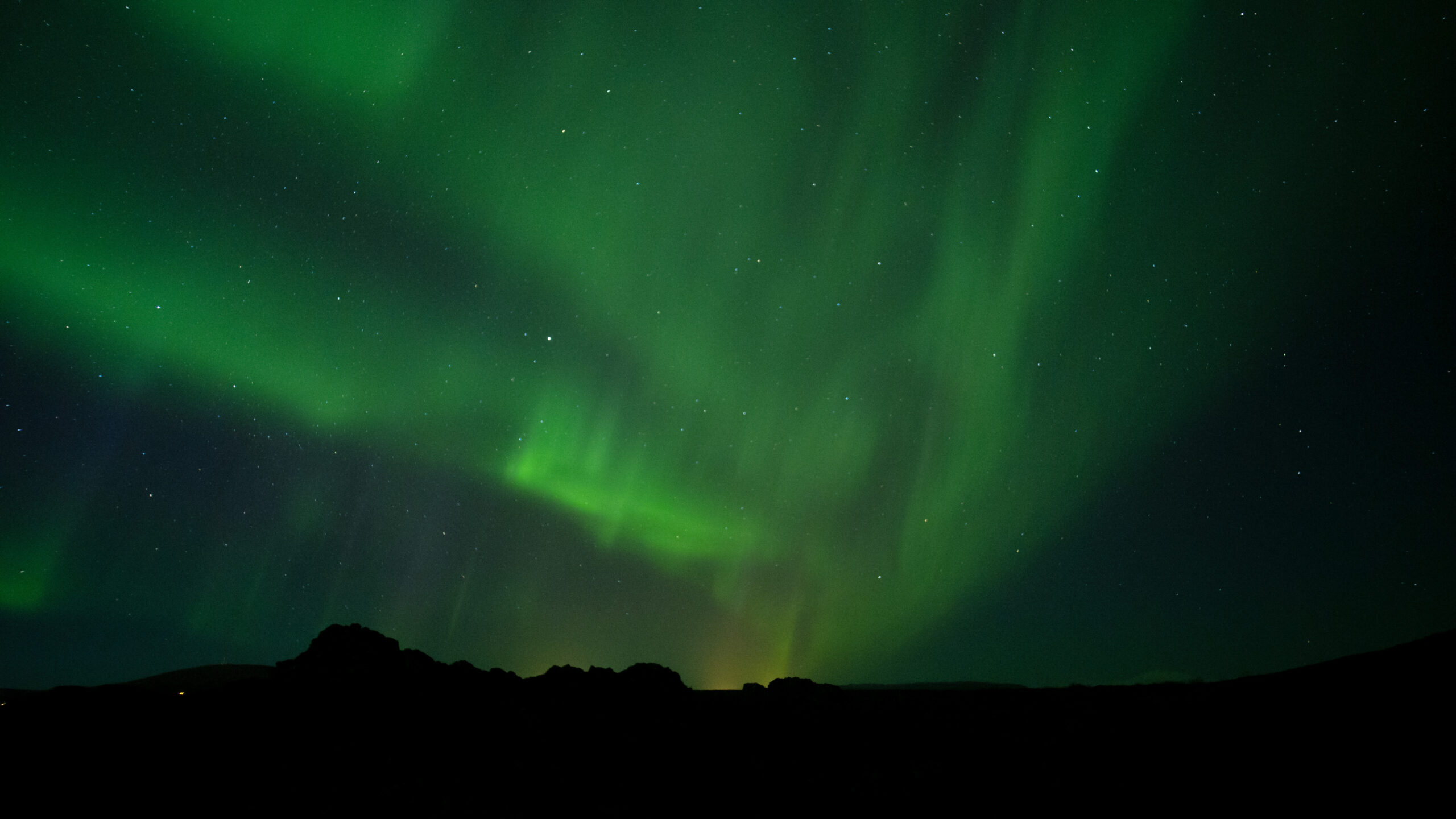 Northern lights (green) in Iceland