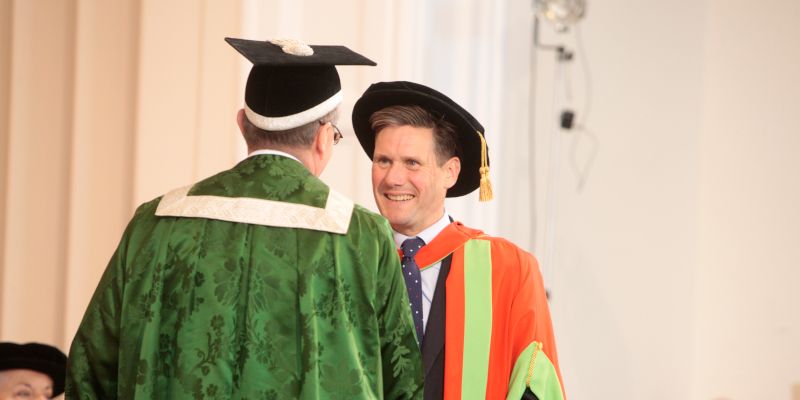 Keir Starmer collecting his honorary Doctorate in 2012