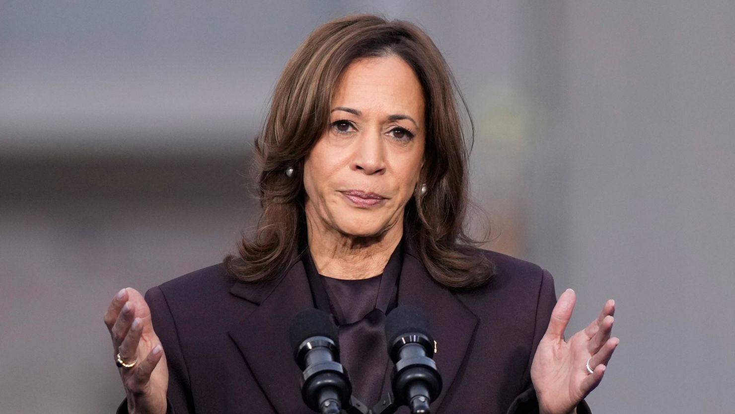 Kamala Harris delivering her concession speech