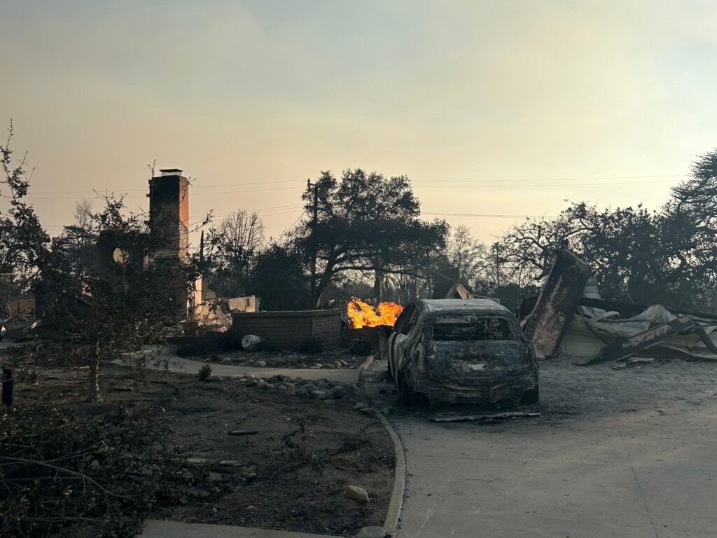 LA fires burned down a house and car