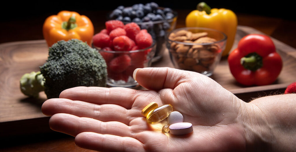 Vitamins and supplements are aids to good health but not replacements for healthy foods