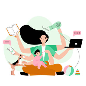 Multitasking concept vector illustration.